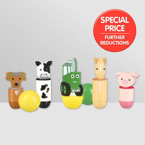 Tractor Ted Wooden Farm Skittles
