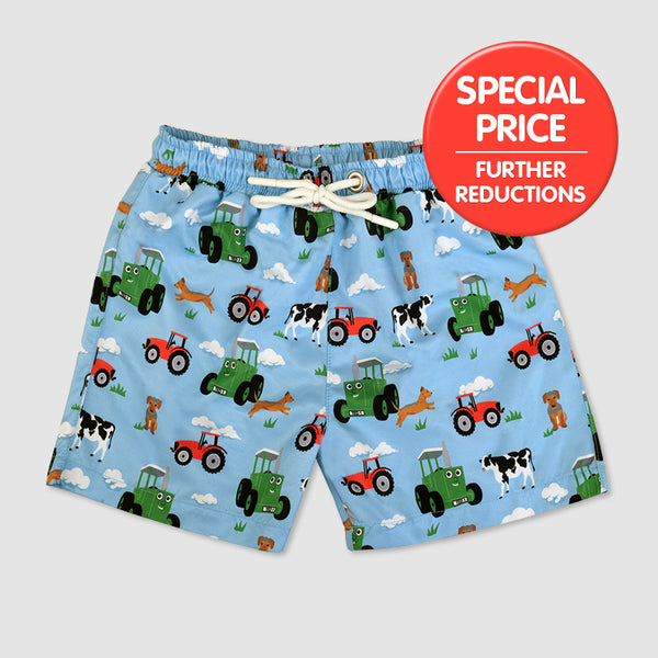Tractor Ted Cloud Swimming Trunks